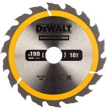 Panza circulara DEWALT 190x30mm 18T DT1943